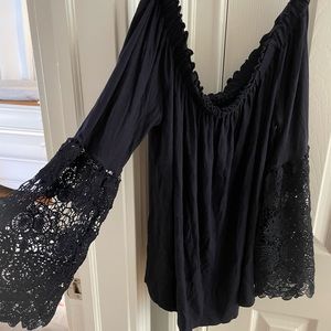 Navy off the shoulder loft shirt size medium